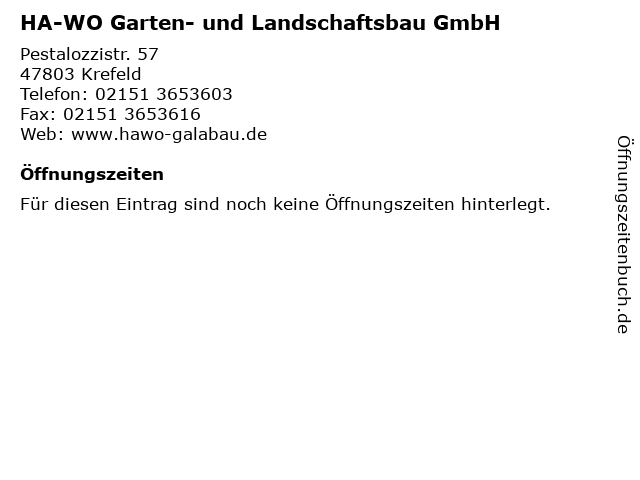 ᐅ Offnungszeiten Ha Wo Garten Landschaftsbau Gmbh