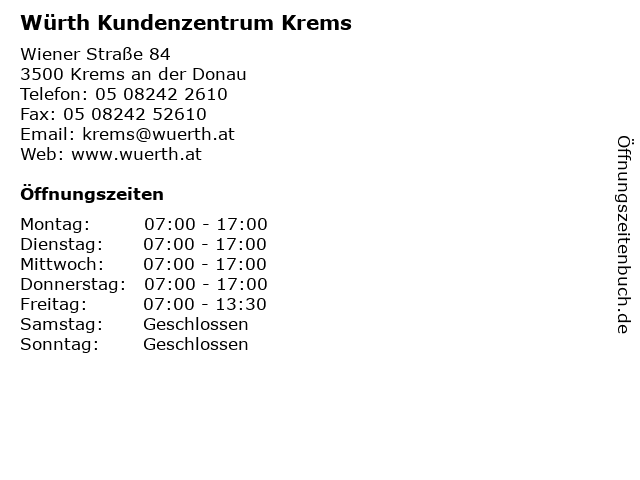 Würth Kundenzentrum Krems in Krems an der Donau: Adresse und Öffnungszeiten