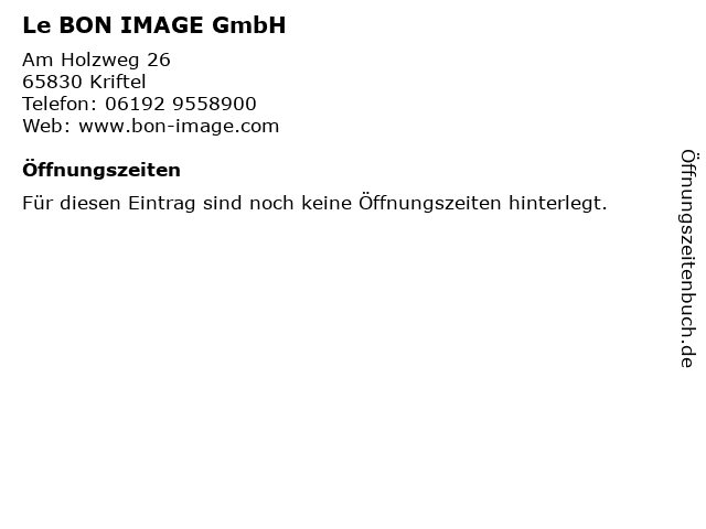 Le BON IMAGE GmbH in Kriftel: Adresse und Öffnungszeiten