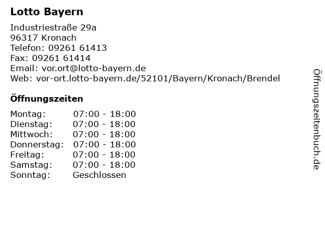 Lotto Bayern in Kronach: Adresse und Öffnungszeiten