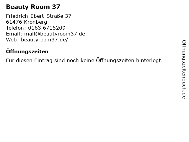 Beauty Room 37 in Kronberg: Adresse und Öffnungszeiten