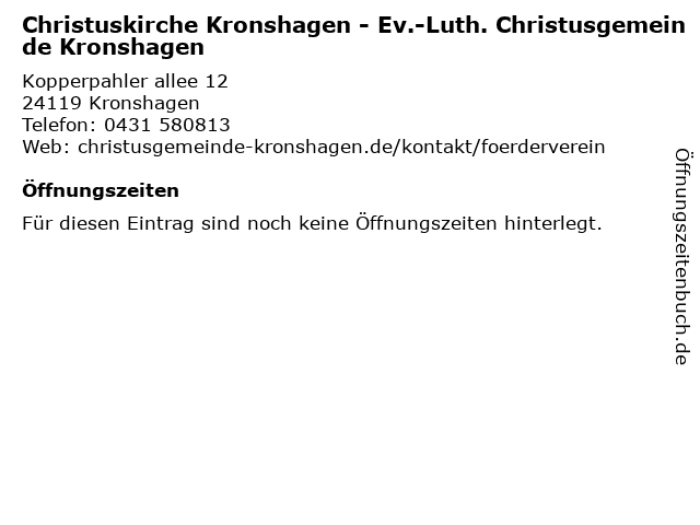 Christuskirche Kronshagen - Ev.-Luth. Christusgemeinde Kronshagen in Kronshagen: Adresse und Öffnungszeiten