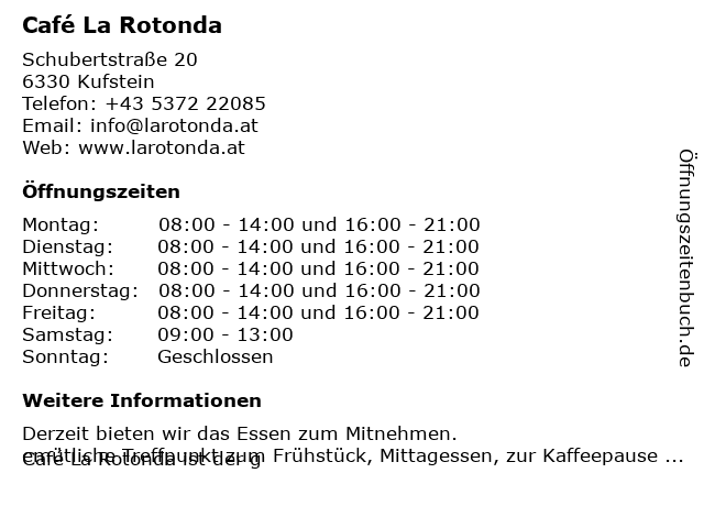 Café La Rotonda in Kufstein: Adresse und Öffnungszeiten