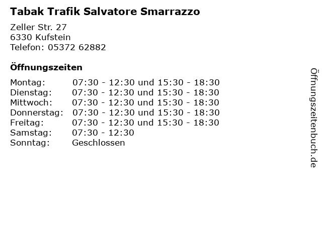 Tabak Trafik Salvatore Smarrazzo in Kufstein: Adresse und Öffnungszeiten