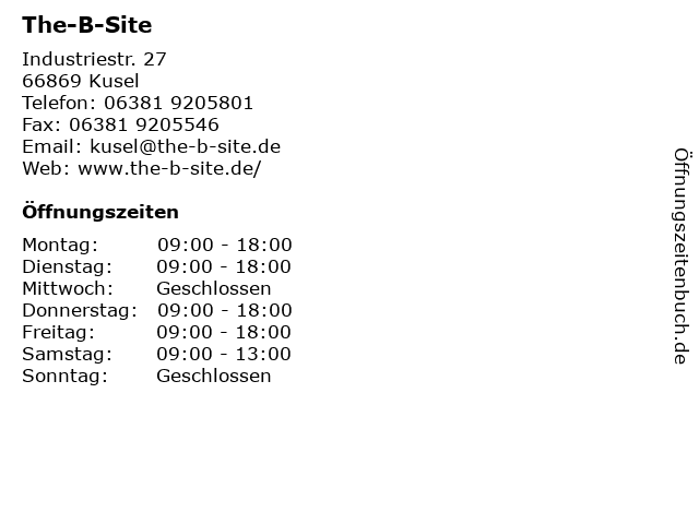 The-B-Site in Kusel: Adresse und Öffnungszeiten