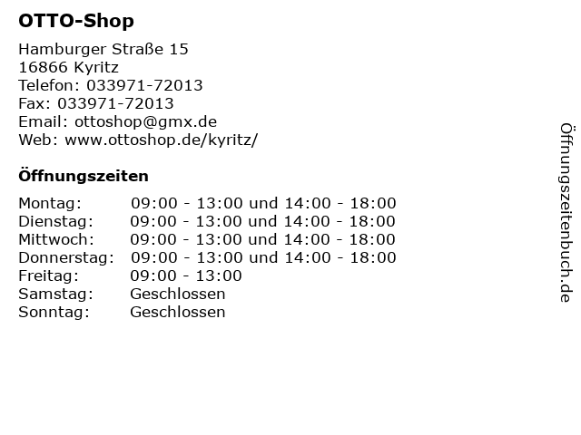 OTTO-Shop in Kyritz: Adresse und Öffnungszeiten