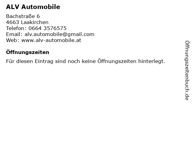 ALV Automobile in Laakirchen: Adresse und Öffnungszeiten