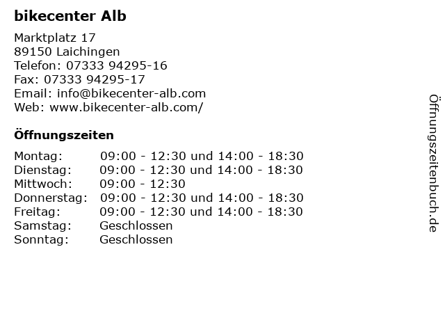 bikecenter Alb in Laichingen: Adresse und Öffnungszeiten