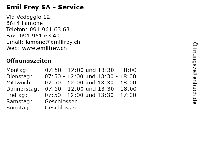 Emil Frey SA - Service in Lamone: Adresse und Öffnungszeiten