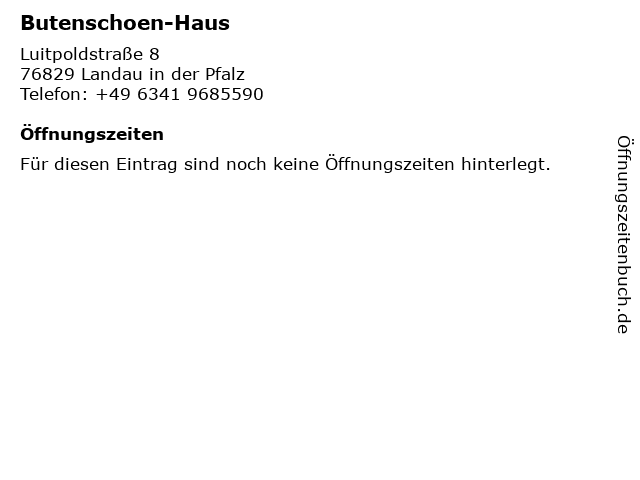 ᐅ Offnungszeiten Butenschoen Haus Luitpoldstrasse 8 In Landau