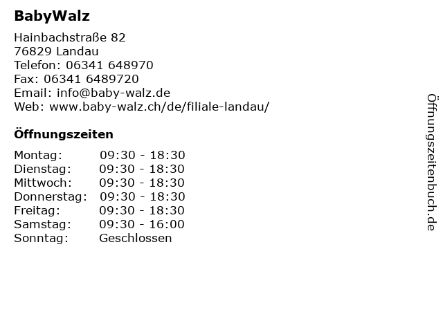 BabyWalz in Landau: Adresse und Öffnungszeiten