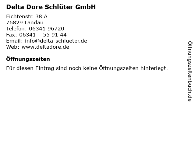Delta Dore Schlüter GmbH in Landau: Adresse und Öffnungszeiten