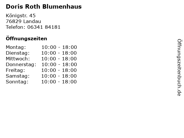 Doris Roth Blumenhaus in Landau: Adresse und Öffnungszeiten