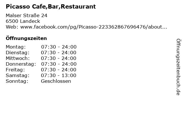 Picasso Cafe,Bar,Restaurant in Landeck: Adresse und Öffnungszeiten