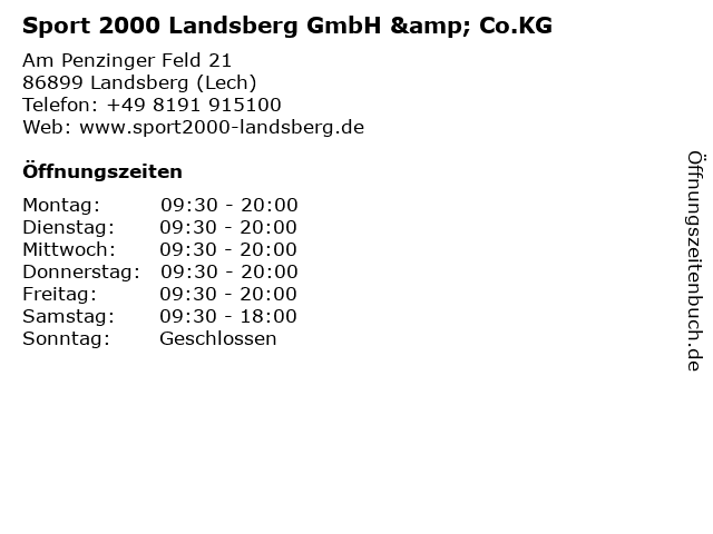 Sport 2000 Landsberg GmbH & Co.KG in Landsberg (Lech): Adresse und Öffnungszeiten