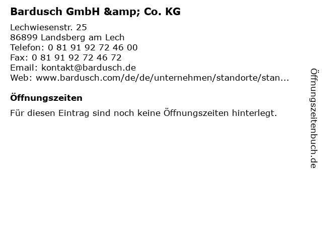 Bardusch GmbH & Co. KG in Landsberg am Lech: Adresse und Öffnungszeiten