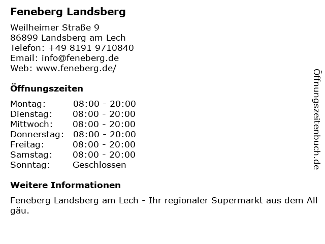 Feneberg Landsberg in Landsberg am Lech: Adresse und Öffnungszeiten