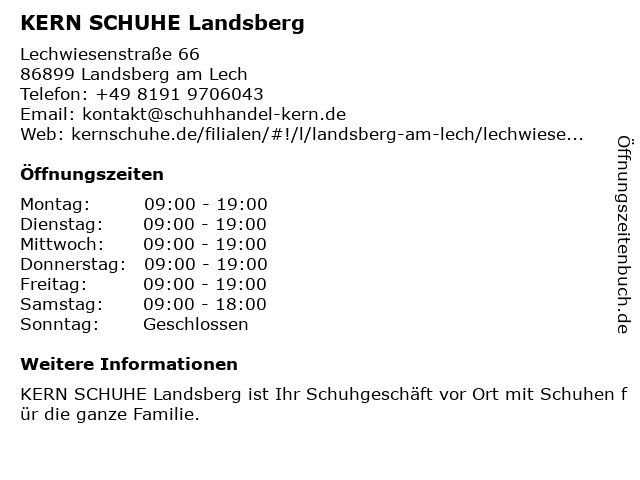 KERN SCHUHE Landsberg in Landsberg am Lech: Adresse und Öffnungszeiten