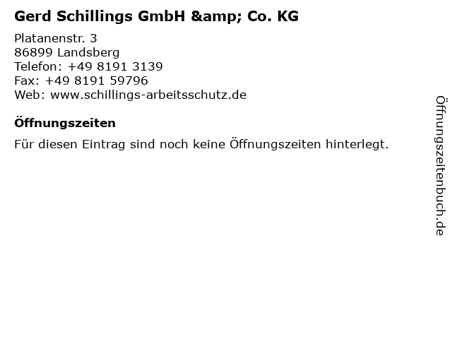 Gerd Schillings GmbH & Co. KG in Landsberg: Adresse und Öffnungszeiten