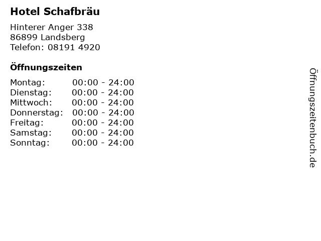 Hotel Schafbräu in Landsberg: Adresse und Öffnungszeiten