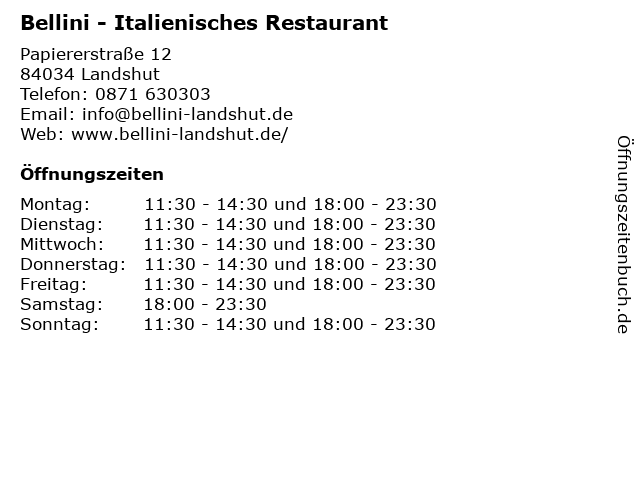 Bellini - Italienisches Restaurant in Landshut: Adresse und Öffnungszeiten