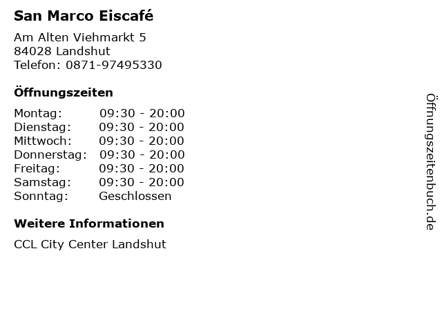 San Marco Eiscafé in Landshut: Adresse und Öffnungszeiten