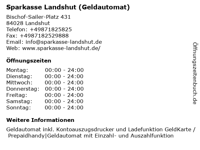 Á Offnungszeiten Sparkasse Landshut Bischof Sailer Platz 431 In Landshut