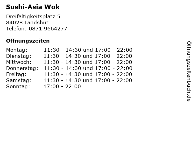 Sushi-Asia Wok in Landshut: Adresse und Öffnungszeiten