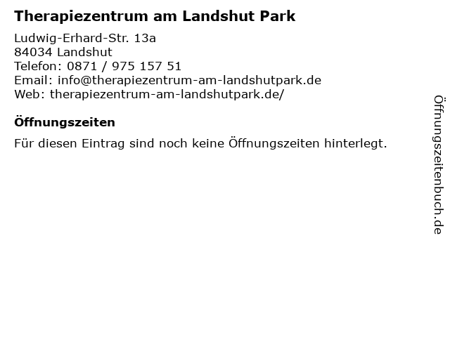 Therapiezentrum am Landshut Park in Landshut: Adresse und Öffnungszeiten