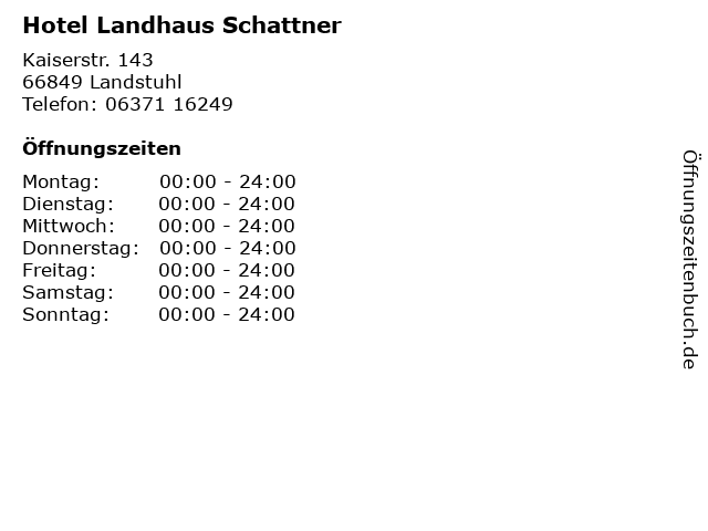 Hotel Landhaus Schattner in Landstuhl: Adresse und Öffnungszeiten