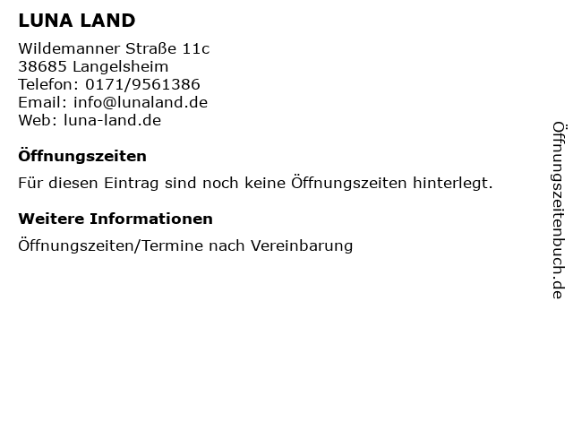 LUNA LAND in Langelsheim: Adresse und Öffnungszeiten