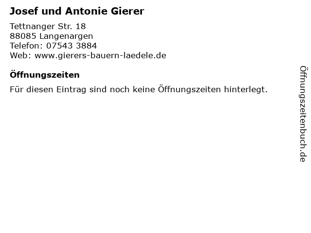 Josef und Antonie Gierer in Langenargen: Adresse und Öffnungszeiten