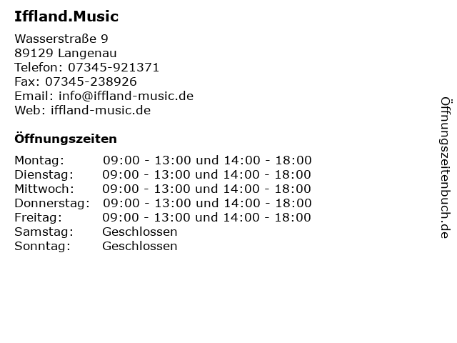 Iffland.Music in Langenau: Adresse und Öffnungszeiten