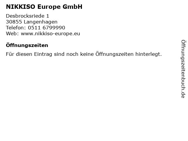 NIKKISO Europe GmbH in Langenhagen: Adresse und Öffnungszeiten