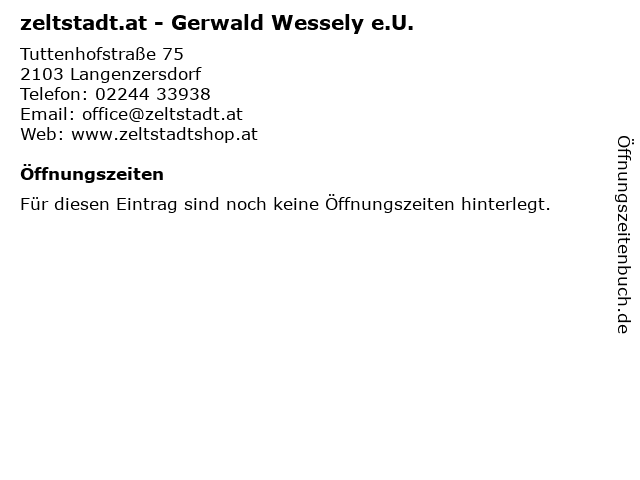 zeltstadt.at - Gerwald Wessely e.U. in Langenzersdorf: Adresse und Öffnungszeiten