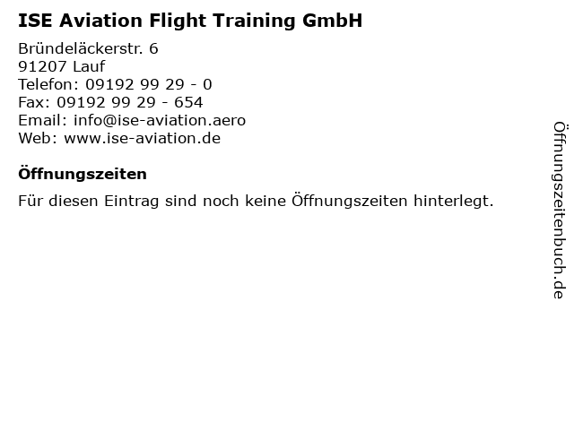 ISE Aviation Flight Training GmbH in Lauf: Adresse und Öffnungszeiten