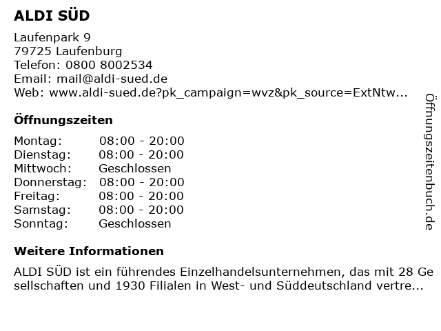 ALDI SÜD in Laufenburg: Adresse und Öffnungszeiten