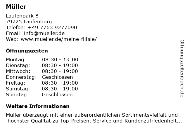 Müller in Laufenburg: Adresse und Öffnungszeiten