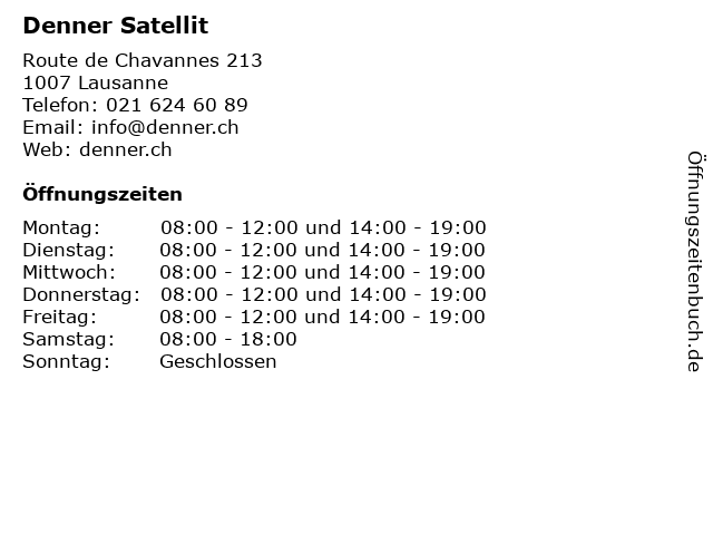 Denner Satellit in Lausanne: Adresse und Öffnungszeiten