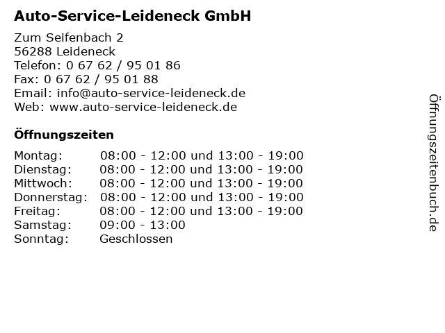 Auto-Service-Leideneck GmbH in Leideneck: Adresse und Öffnungszeiten