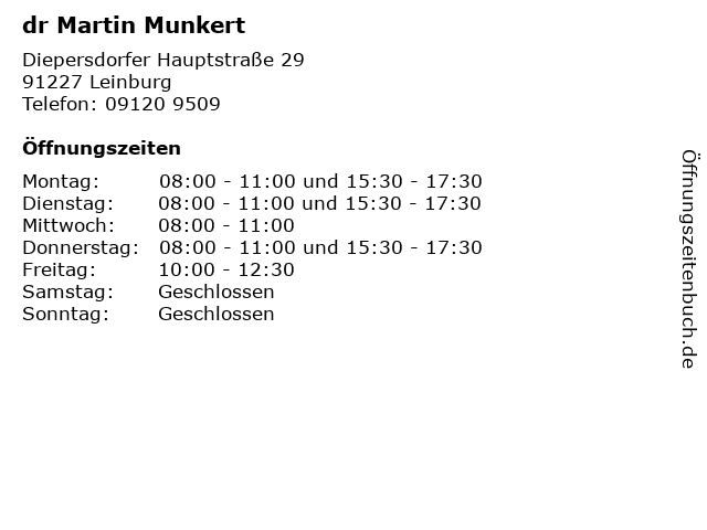 dr Martin Munkert in Leinburg: Adresse und Öffnungszeiten