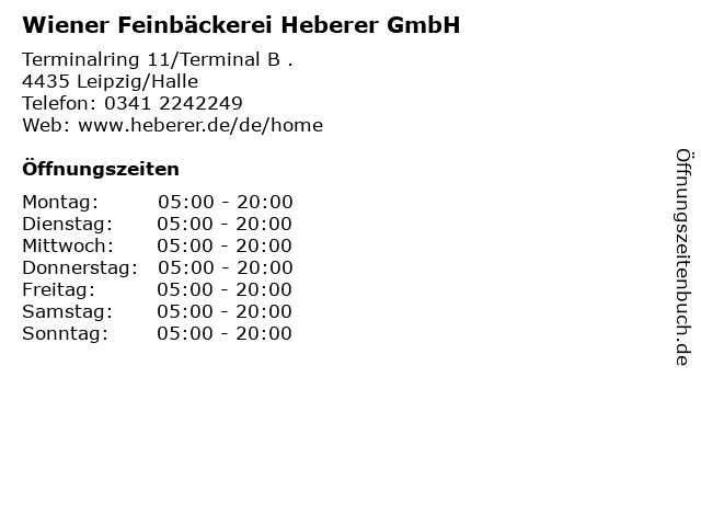 Wiener Feinbäckerei Heberer GmbH in Leipzig/Halle: Adresse und Öffnungszeiten