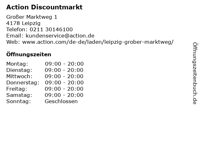 Action Discountmarkt in Leipzig: Adresse und Öffnungszeiten