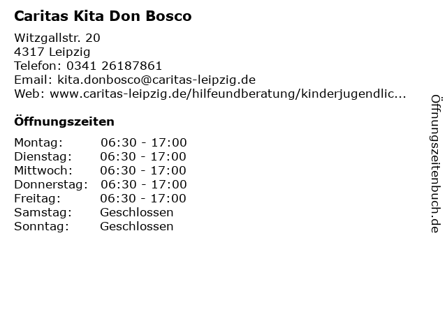 Caritas Kita Don Bosco in Leipzig: Adresse und Öffnungszeiten