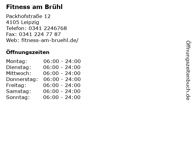 Fitness am Brühl in Leipzig: Adresse und Öffnungszeiten