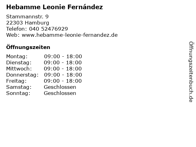 Hebamme Leonie Fernández in Leipzig: Adresse und Öffnungszeiten