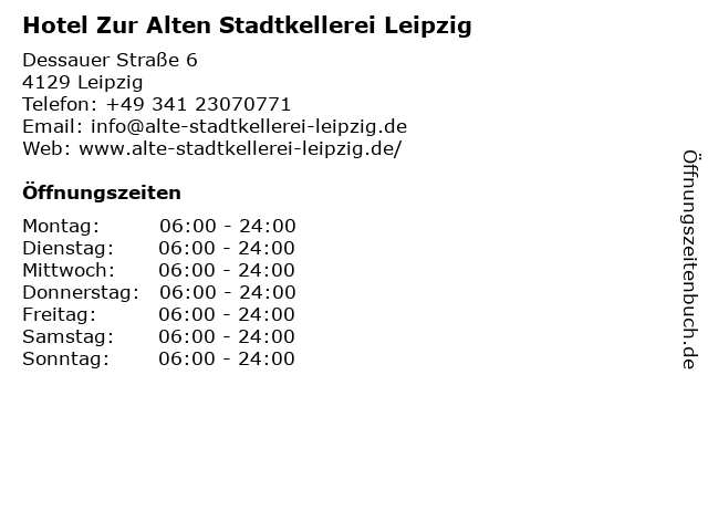 Hotel Zur Alten Stadtkellerei Leipzig in Leipzig: Adresse und Öffnungszeiten