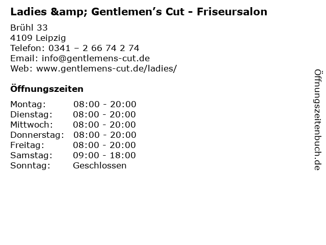 ᐅ Offnungszeiten Ladies Gentlemen S Cut Friseursalon