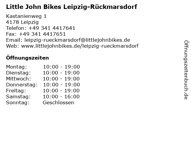 Little John Bikes Leipzig-Rückmarsdorf in Leipzig: Adresse und Öffnungszeiten