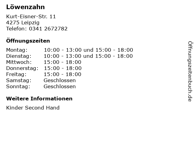 Löwenzahn in Leipzig: Adresse und Öffnungszeiten